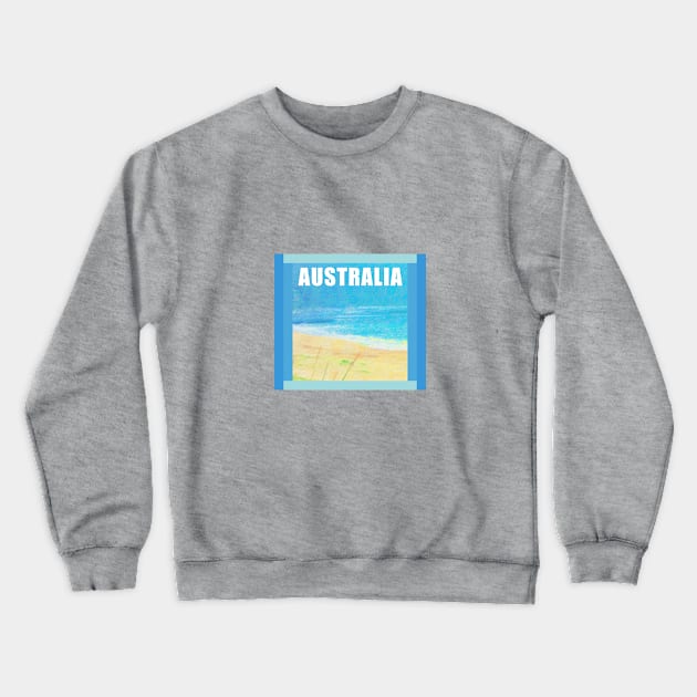 Australia Sea Shore Crewneck Sweatshirt by Adam Clayton Graphics